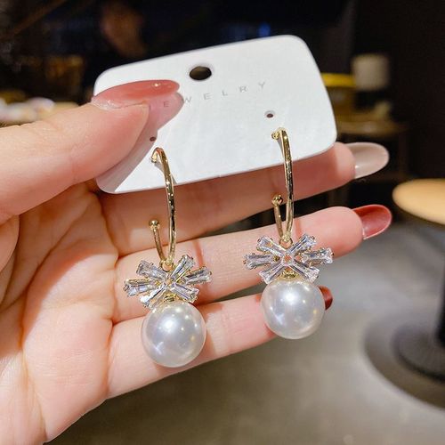 Boucles D'oreilles Porte-Bonheur En Croix De Cristal Rouge Pour Femmes, Longues Perles À Pampilles, Bijoux De Fête Pour Filles, Cadeaux De Noël