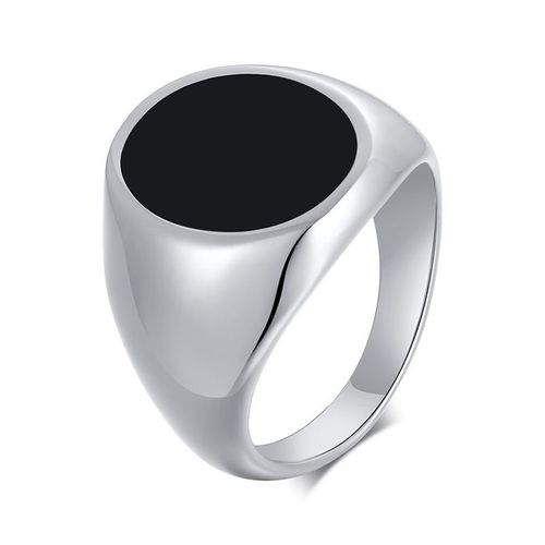 Bague Géométrique Noire En Acier Inoxydable Pour Homme, Bijoux Simples, Punk Rock, Lisse, Gros Doigt, Mode Hip Hop, Punk