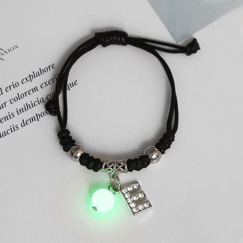 Bracelet En Strass Brillant Dans Le Noir 26 Lettres Initiales Pour Femmes, Breloque Alphabet Réglable, Bracelet, Bijoux, Cadeaux D'anniversaire