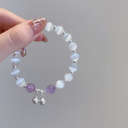 Bracelet Avec Pendentif En Pierre De Lune Pour Femme, Breloque En Cristal, Fait À La Main, Idée Cadeau