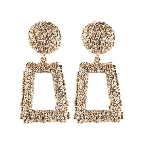 Boucles D'oreilles Vintage Pour Femmes, Grandes Boucles D'oreilles De Déclaration, Géométriques En Métal Doré, Pendentif, Tendances, Bijoux À La Mode, 2018