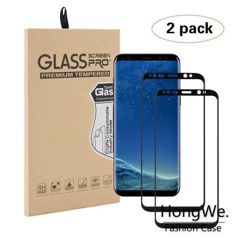 Hongwe Protection Écran Samsung S8 En Verre Trempé Film Protection D'écran En Verre Trempé Pour Samsung Galaxy S8 Noir