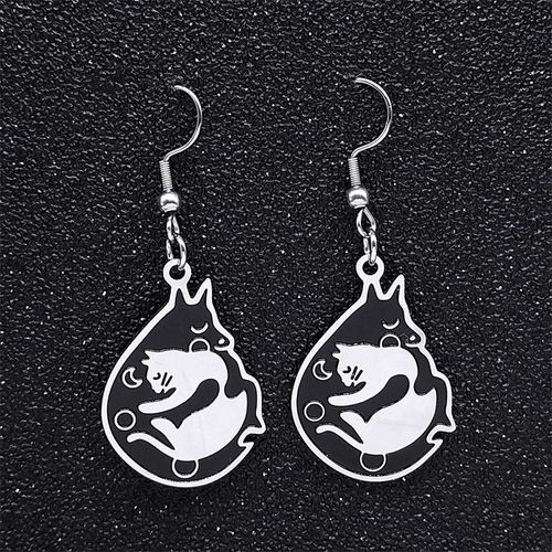 Boucles D'oreilles Pendantes En Porcelaine Bleue Et Blanche, Faites À La Main, Vintage, En Céramique, En Acier Inoxydable, Pour Femmes, Ls16s02