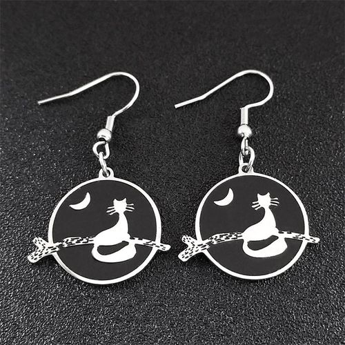 Boucles D'oreilles Pendantes En Porcelaine Bleue Et Blanche, Faites À La Main, Vintage, En Céramique, En Acier Inoxydable, Pour Femmes, Ls16s02
