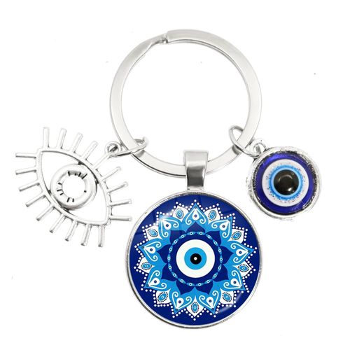 Porte-Clés Turc Evil Eye, Porte-Clés Créatif, Amulette, Nazar Evil Eye Charms, Porte-Clés Porte-Clés, Verre, Avant, Bijoux Faits À La Main, Bleu