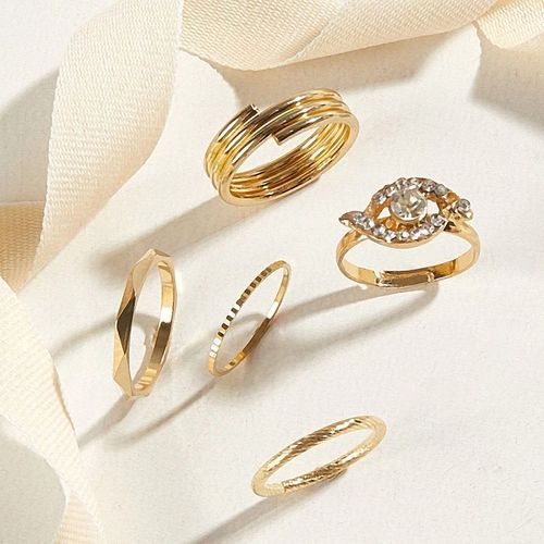 Bague Femme Bijoux Femme Bague En Forme De Fleur Et De Feuille, 15 Pièces, Bague En Or Et Argent, Lotus D'abeille, De Style Ethnique, En Acier Inoxydable
