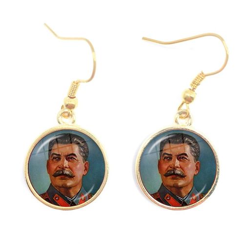 Boucles D'oreilles Pendantes Sunin Lénine Soviétique Pour Femme, Classique, Rouge, Étoile, Marteau, Faucille, Communisme, Emblème Cccp, Cabochon En Verre, Bijoux D'oreille