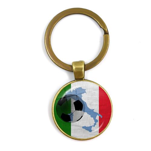 Porte-Clés Emblème De L'équipe De Football Italienne, Sensation D'italie Et Logo De Football, Bijoux Européens, Cadeau Cool Pour Homme, 2020 Fun