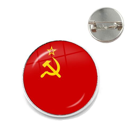 Cccp ¿ Broches En Forme D'étoile Rouge De L'armée Soviétique Soviétique, Cabochon En Verre, Badges D'art Ronds Russes, Logo, Broches, Bijoux Pour Amis, Cadeau
