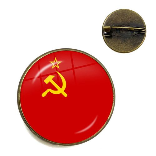 Cccp ¿ Broches En Forme D'étoile Rouge De L'armée Soviétique Soviétique, Cabochon En Verre, Badges D'art Ronds Russes, Logo, Broches, Bijoux Pour Amis, Cadeau