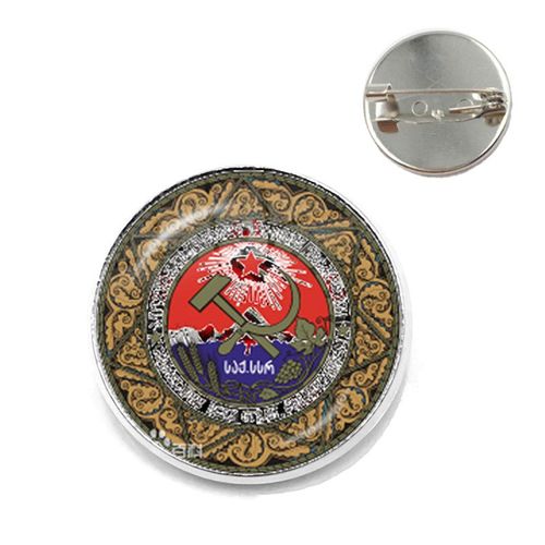 Cccp ¿ Broches En Forme D'étoile Rouge De L'armée Soviétique Soviétique, Cabochon En Verre, Badges D'art Ronds Russes, Logo, Broches, Bijoux Pour Amis, Cadeau