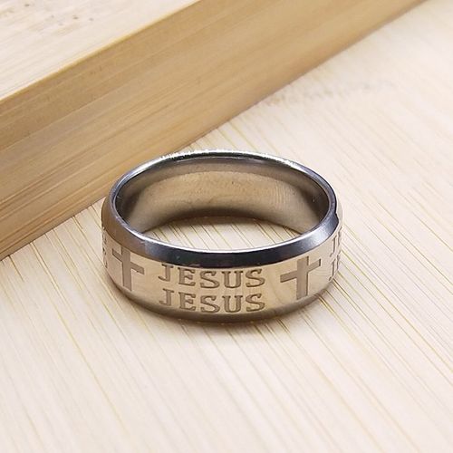 Rrrivière S02-Bague En Acier Inoxydable Avec Croix Du Christ Chrétien, Bijou Doré, Chapelet Catholique, Pour Église