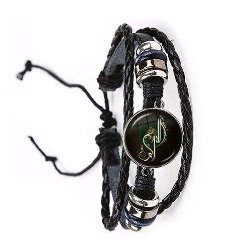 Bracelet En Cuir Noir Et Marron Avec Le Dieu Islamique Arabe Allah, 20mm, Cabochon En Verre, Bijoux, Cadeau Du Ramadan