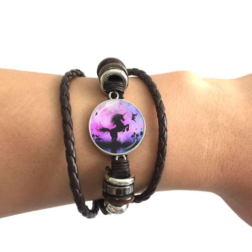 Bracelet En Cuir Noir Grenouille, 20mm, Cabochon En Verre, Le Roi Grenouille, Réglable, Bijoux Cadeaux Pour Femmes Et Hommes Amoureux, Nouvelle Collection