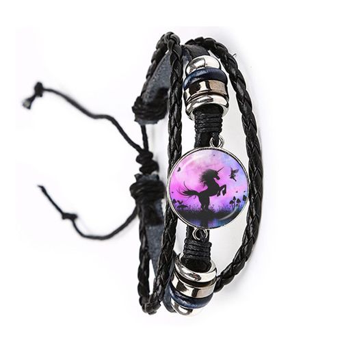 Bracelet En Cuir Noir Grenouille, 20mm, Cabochon En Verre, Le Roi Grenouille, Réglable, Bijoux Cadeaux Pour Femmes Et Hommes Amoureux, Nouvelle Collection