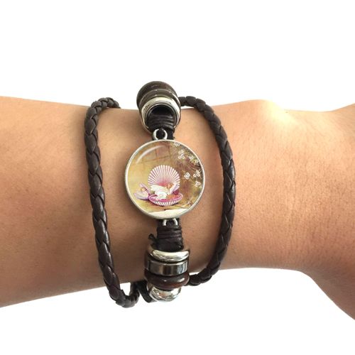 Bracelet En Cuir Noir Grenouille, 20mm, Cabochon En Verre, Le Roi Grenouille, Réglable, Bijoux Cadeaux Pour Femmes Et Hommes Amoureux, Nouvelle Collection
