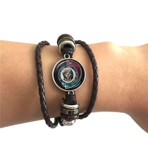 Bracelet En Cuir Noir/Marron, Badges Soviétique Vintage, Marteau Faucille, Cccp, Emblème De La Russie, Signe De Communion, Bijoux De Qualité Supérieure