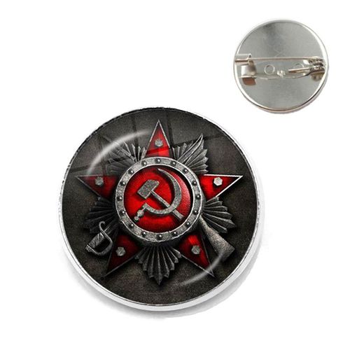 Cccp ¿ Broches En Forme D'étoile Rouge De L'armée Soviétique Soviétique, Cabochon En Verre, Badges D'art Ronds Russes, Logo, Broches, Bijoux Pour Amis, Cadeau