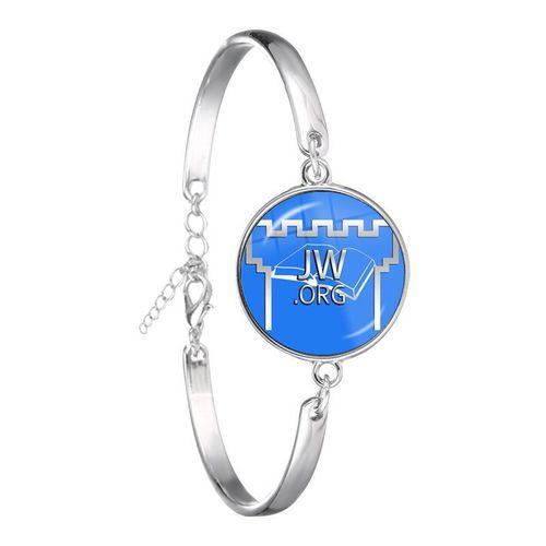 Jw.Org Jobracelet Plaqué Argent Avec Cabochon En Verre, Jewelry Is My Refuge, Jewelry For Catholicism Gift, Punk, 18mm