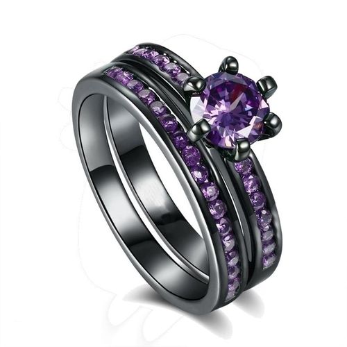 Ensemble D'anneaux De Dragon Celtique En Acier Inoxydable Pour Hommes Et Femmes, Matiques De Couple De Charme, Biscuits Violets Romantiques, Bijoux Fantaisie