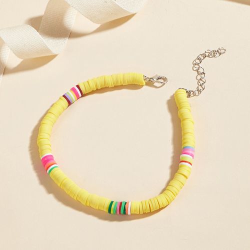 Bracelet De Cheville En Céramique Souple Pour Femmes, Bijoux À La Mode, Fait À La Main, Style Boho, Réglable