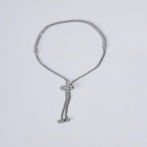 Bracelet En Chaîne Simple Plaqué Argent Pour Femmes, Mode Minimaliste, Réglable, Breloque, Cadeau De Mariage, Bijoux