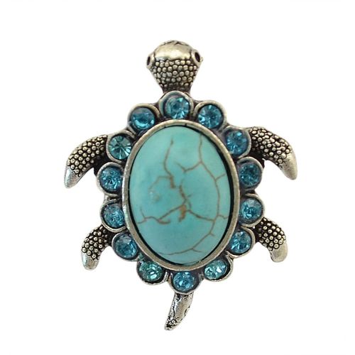 Grande Bague Ronde En Pierre Verte Pour Femme, Bague Punk Bohème, Bague De Mariage Mariée, Turquoise Oxydée Indienne, Bijoux Gitans Rétro Réglables