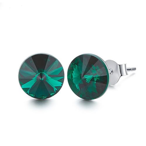 Ensembles De Bijoux En Argent Pour Femmes, Collier Pendentif En Cristal Rond, Boucles D'oreilles À Tige, Mode, Contre-Indiqué, Vente En Gros, Accessoires Pour Femmes, Cadeau