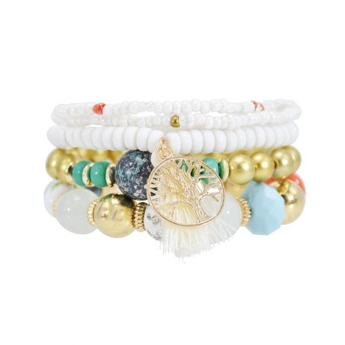 Bracelet En Résine Multicouche De Style Bohémien, Perle De Riz Perlée, Turquoise, Accessoires De Bijoux De Style Ethnique À La Mode, 2021
