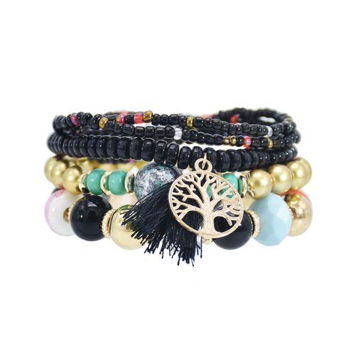 Bracelet En Résine Multicouche De Style Bohémien, Perle De Riz Perlée, Turquoise, Accessoires De Bijoux De Style Ethnique À La Mode, 2021