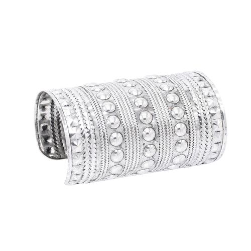 Bracelet De Manchette En Métal Argenté Et Doré, Bracelets Ouverts À Fleurs Sculptées, Bijoux À La Main Ethniques, Punk Et Afghan, Vintage Et Gitan, 10cm De Large