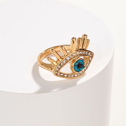 Bague Femme Bijoux Femme Bague À Cils Vintage En Pierre Précieuse, Bague Personnalisée En Alliage Doré, Bijoux De Banquet Pour Femmes