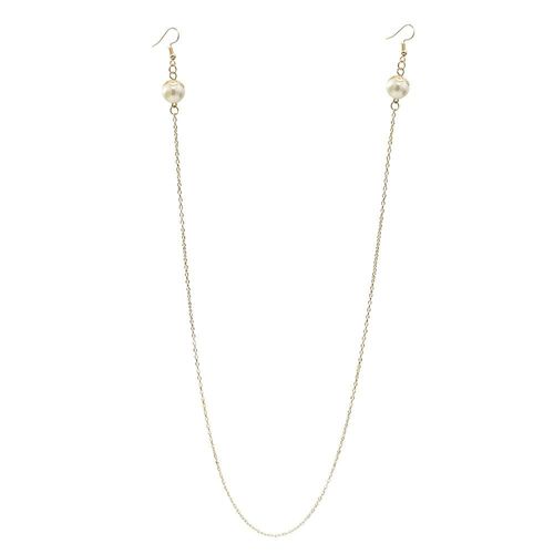 Boucles D'oreilles Une Pièce En Métal Doré Pour Femmes, Longue Chaîne À Pompon, Goutte D'eau, Perle Géométrique, Étoile Creuse, Bijoux De Fête Hip Hop