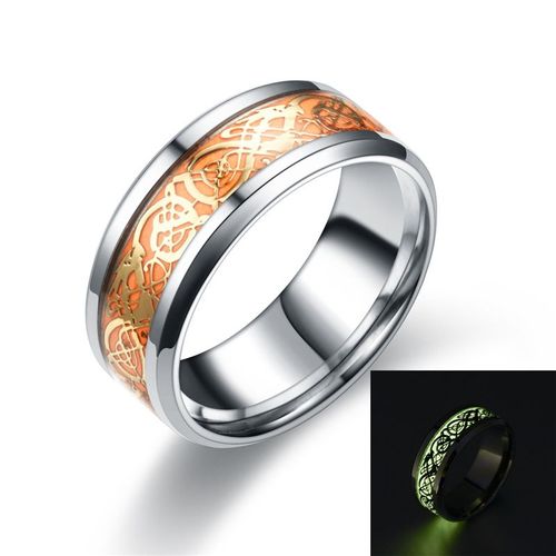 Bague Dragon Shoous En Acier Inoxydable Pour Hommes Et Femmes, Brillant Dans Le Noir, Matiques De Couple, Fiançailles, Bijoux Lumineux, Accessoires, Vente En Gros