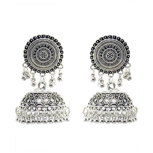 Jhumka ¿ Boucles D'oreilles Pendantes En Alliage Doré Pour Femmes, Bijoux Indiens, Vintage, Pendentifs En Forme De Cloches, Pompon En Perle, Style Bohème, Ethnique, Turc