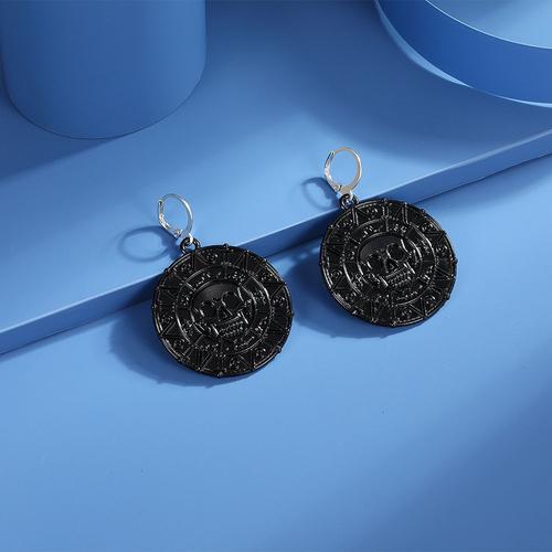 Boucles D'oreilles Tête De Mort Araignée Noire Exagérée Pour Femme, Bijoux Gothiques, Breloque Longue, Style Sombre, Personnalité, Mode, Halloween