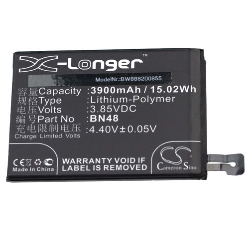 Vhbw Batterie Compatible Avec Xiaomi Redmi Note 6 Pro Global, Note 6 Pro Global Dual Sim Smartphone (3900mah, 3.85v, Li-Polymère)