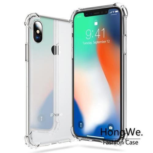 Hongwe. Coque Iphone X, Coque Iphone 10 - Tpu Silicone Shock-Absorption Cover Pour Iphone X-10 - Transparent