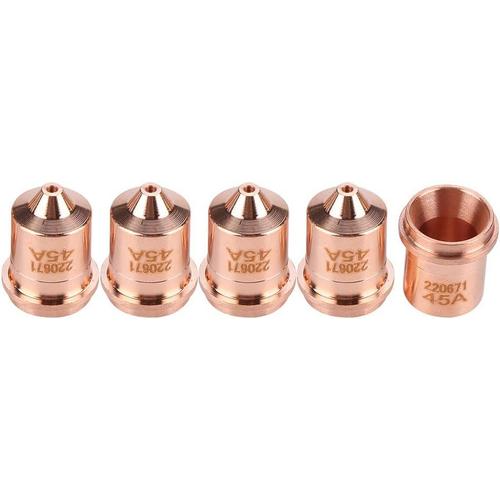 5 Pièces Plasma Coupeur Torche Consommables De Coupe Buse Outil Accessoires 220671 Pour Max45 Doré