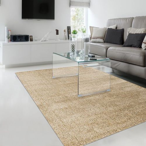 Tapis Longs Poils Shaggy 80x150 Rectangle Tissé Beige Motif Uni Sitouch