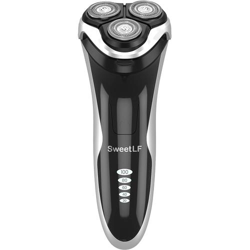 [2024 New] Rasoir Electrique Hommes Wet & Dry Avec 4d Têtes Rotatives, Rasoir Rechargeable Avec Ecran Led, Rasage Ipx7 Etanche + Tondeuse Barbe - Noir