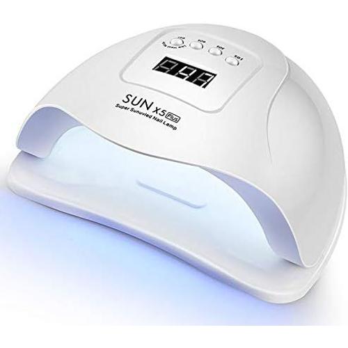 Lampe Uv Sèche Ongles, 80w Lampe Uv Ongles Gel Avec L'ecran Lcd Et 4 Minuterie De 10s/30s/60s/99s, Base Démontable,Semi Permanent Lampe Uv Led Séchoir À Ongles Pour Toutes Les Gels (Blanc) 