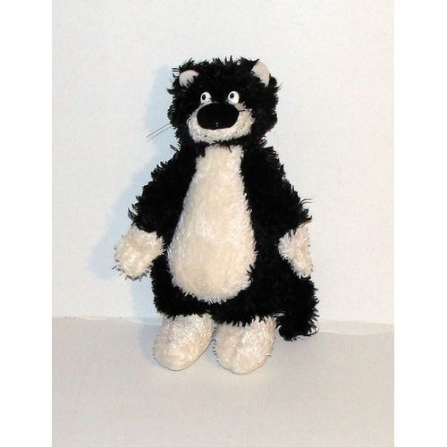 Doudou Chat Noir Et Blanc Peluche Chat Jellykitten 29 Cm