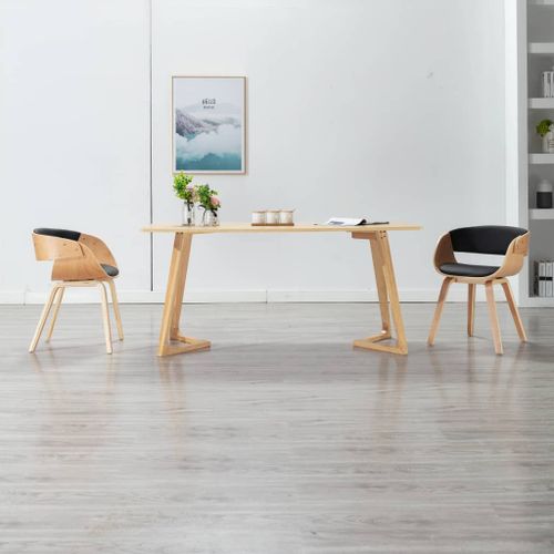 Chaises De Salle À Manger 2 Pcs Noir Bois Courbé Et Similicuir