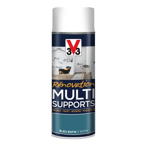 Aérosol Peinture Rénovation V33 Multisupport Satin Bleu Batik V33 400ml