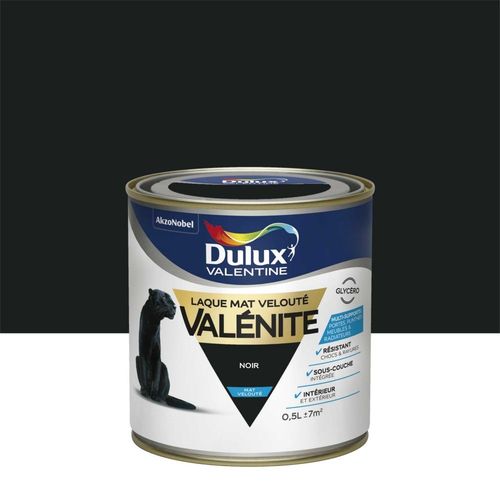 Peinture Laque DULUX VALENTINE Valénite Mat Noir 0,5L