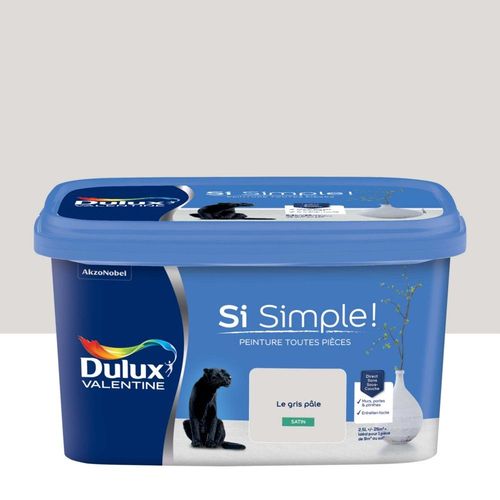 Peinture Toutes Pièces DULUX VALENTINE Si Simple ! Satin Le Gris Pâle 2,5L
