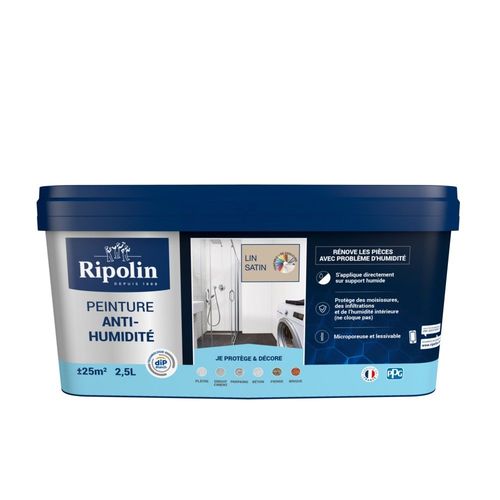 Peinture Antihumidité RIPOLIN 2,5L Lin Satin