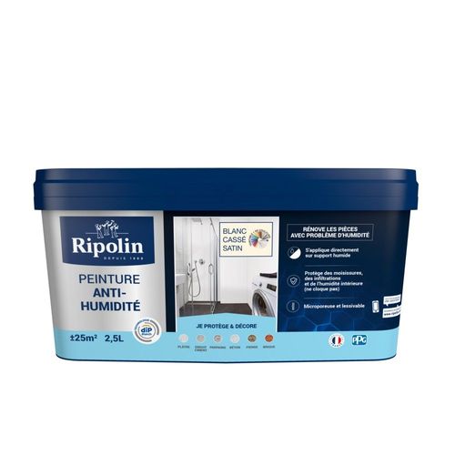 Peinture Antihumidité RIPOLIN 2,5L Blanc Cassé Satin