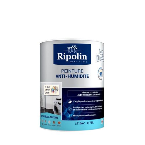 Peinture Antihumidité RIPOLIN 0,75L Blanc Cassé Satin
